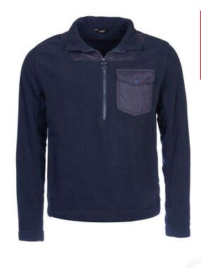 Barbour Navy Quarter-Zip Fleece Pullover